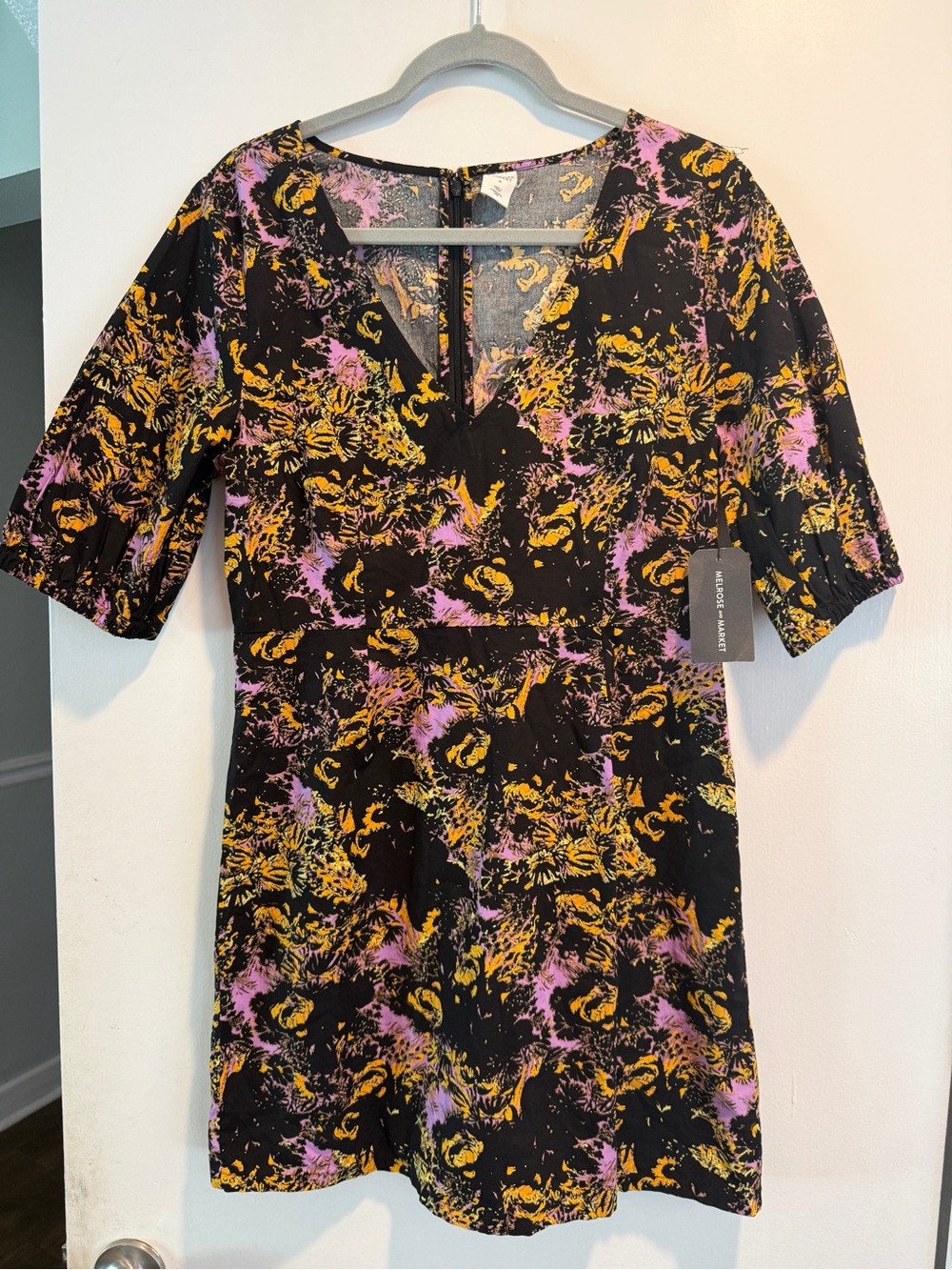 Melrose and Market Black V-Neck Dress 100% Cotton